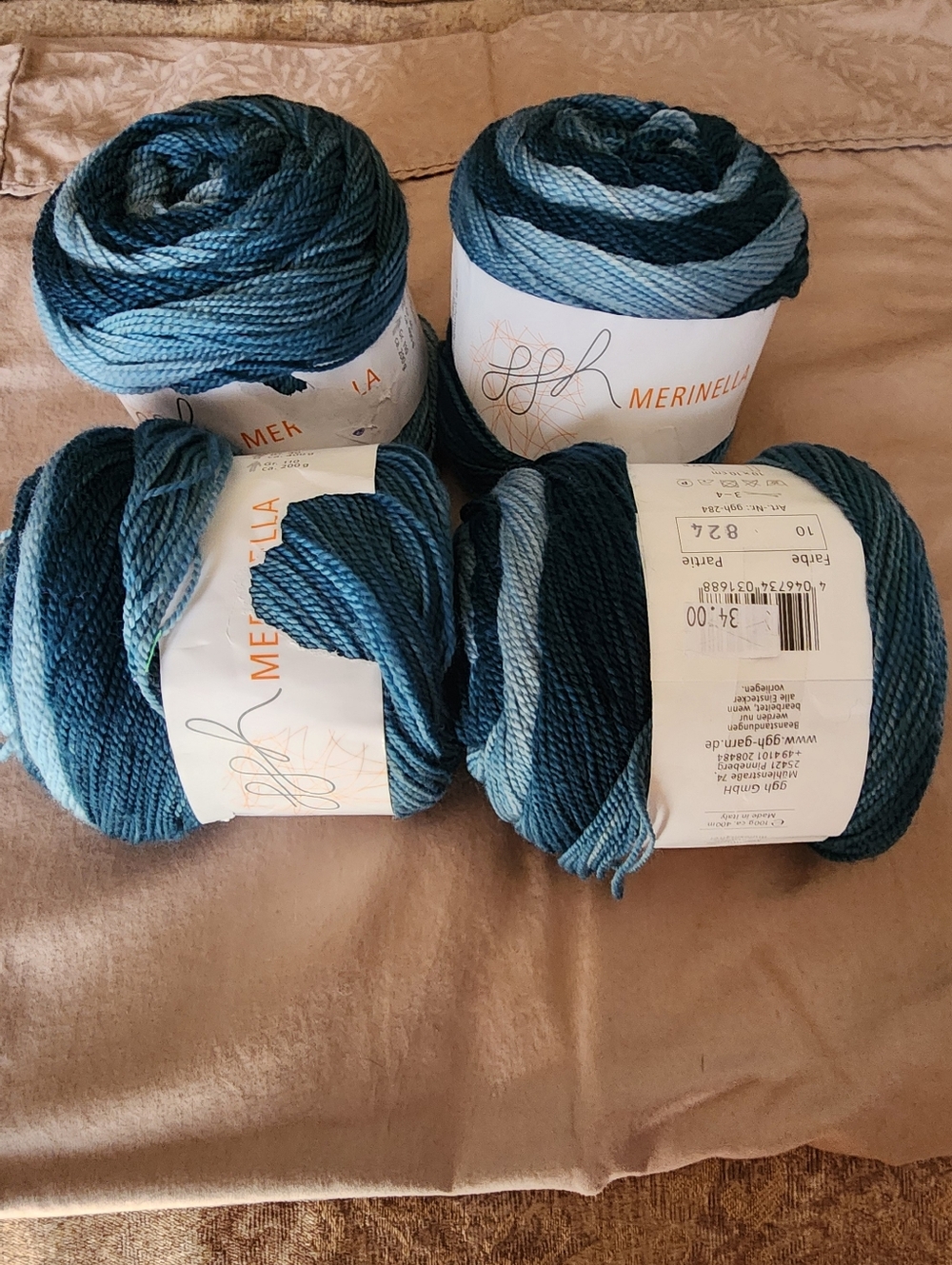 Merinella Gradient Blue Yarn Cake Set